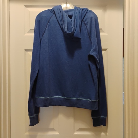 PINK Victoria's Secret Dark Blue Navy Zip Up Classic Hoodie Jacket Love Size L - Picture 3 of 6